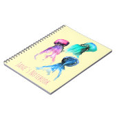 Niedliche Quallen-Trio Aquarellkunst Notizblock (Linke Seite)