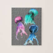 Niedliche Quallen-Trio Aquarellkunst Puzzle (Vertikal)