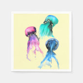 Niedliche Quallen-Trio Aquarellkunst Serviette (Vorderseite)