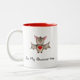 Niedliche Quarantäne Valentine Pandemic Watercolor Zweifarbige Tasse