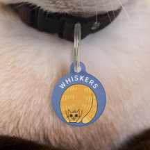 Niedliche Quark Fat Orange Cat Blue Personalisiert