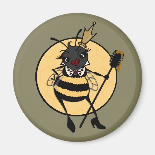 NIEDLICHE QUEEN BEE ROUND MAGNET (Vorne)