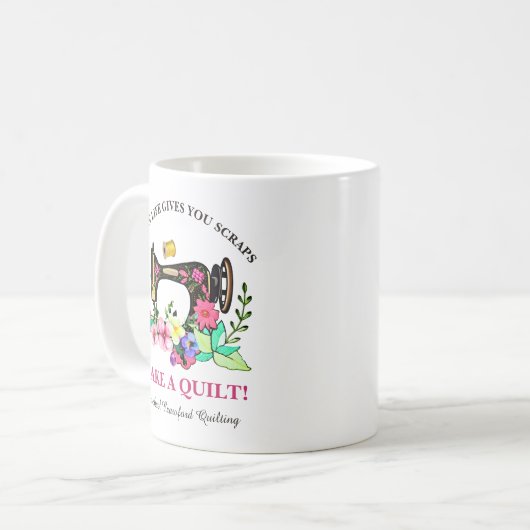 Niedliche Quilter benutzerdefiniert Kaffeetasse (Vorderseite Links)