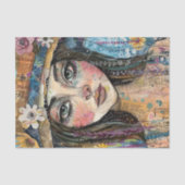 NIEDLICHE QUIRKY BOHO MÄDCHENDEKOUPATION SEIDENPAPIER (Vorderseite)