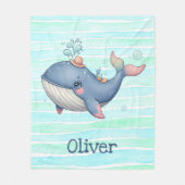 Niedliche Quirky Little Whale Fleecedecke (Vorderseite)