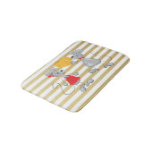 Niedliche Quirky Whimsical Mouses-Stripes Badematte (Schrägansicht)