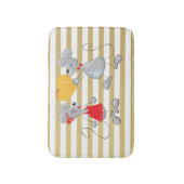 Niedliche Quirky Whimsical Mouses-Stripes Badematte (Vorderseite Vertikal)