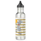 Niedliche Quirky Whimsical Mouses-Stripes Edelstahlflasche (Rechts)