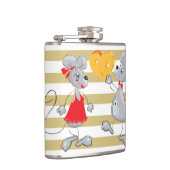 Niedliche Quirky Whimsical Mouses-Stripes Flachmann (Rechts)