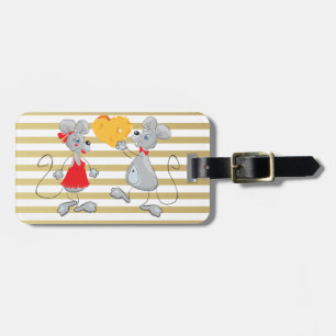 Niedliche Quirky Whimsical Mouses-Stripes Gepäckanhänger