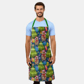 Niedliche Quokka Weihnachtsblauer Schürze (Getragen)