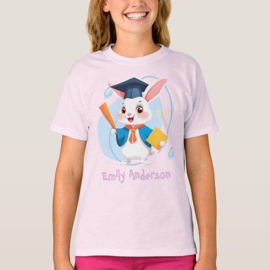 Niedliche Rabbit Abschluss Geschenke für Kindergar T-Shirt (Vorderseite)