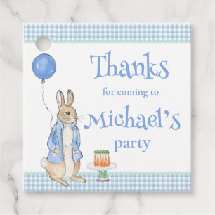 Niedliche Rabbit Blue Geburtstagsparty Danke Geschenkanhänger