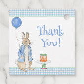 Niedliche Rabbit Blue Geburtstagsparty Danke Geschenkanhänger (Rückseite)