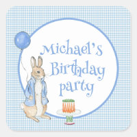 Niedliche Rabbit Blue Personalisierte Geburtstagsp