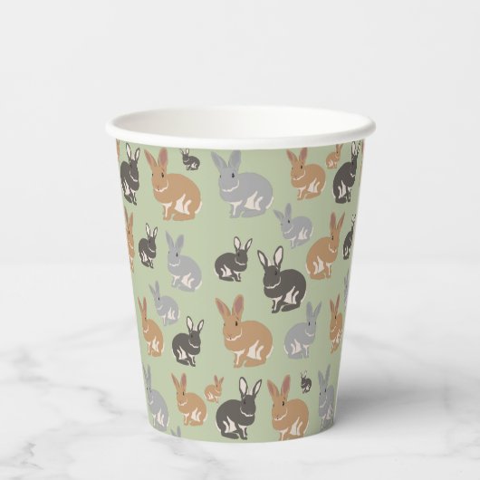 Niedliche Rabbit-Stoßfänger, Spezifische Spezies f Pappbecher (Rückseite)