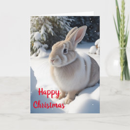 Niedliche Rabbit Weihnachtskarte Karte