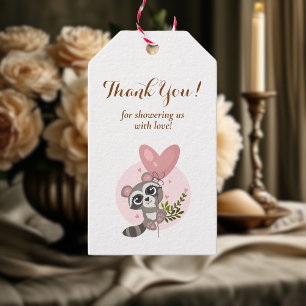 Niedliche Raccoon Baby Dusche Vielen Dank Geschenkanhänger