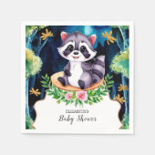 Niedliche Raccoon Babydusche Serviette (Vorderseite)