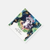 Niedliche Raccoon Babydusche Serviette (Ecke)