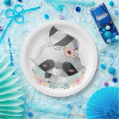 Niedliche Raccoon Babyduschplatte Pappteller (Party)