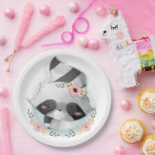 Niedliche Raccoon Babyduschplatte Pappteller (Party)