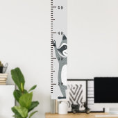 Niedliche Raccoon Coon Growth Chart Behalten Poster (Heimbüro)