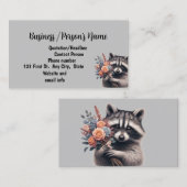 Niedliche Raccoon Florist Blume liefern Geschäft Visitenkarte (Vorne/Hinten)