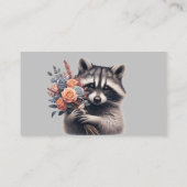 Niedliche Raccoon Florist Blume liefern Geschäft Visitenkarte (Rückseite)
