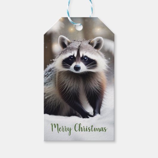 Niedliche Raccoon-Geschenketiketten Geschenkanhänger (Vorderseite)