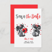 Niedliche Raccoon-Hochzeit Sichern Sie den Termin Save The Date (Vorne/Hinten)