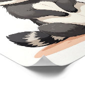 Niedliche Raccoon-Illustration Poster (Ecke)