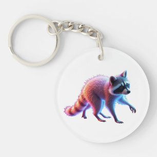 Niedliche Raccoon Kunst Schlüsselanhänger