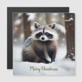 Niedliche Raccoon-Magnetkarte Magnetkarte (Vorne/Hinten)