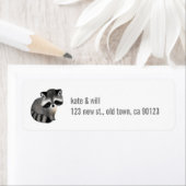 Niedliche Raccoon-Rücksendeadressen-Aufkleber (Insitu)