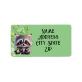 Niedliche Raccoon-Waldtiere Waldfreunde Adressaufkleber (Vorne)