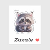 Niedliche Raccoon-Waldtiere Waldfreunde Aufkleber (Blatt)