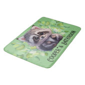 Niedliche Raccoon-Waldtiere Waldfreunde Badematte (Schrägansicht)