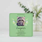 Niedliche Raccoon-Waldtiere Waldfreunde Einladung (Stehend Vorderseite)