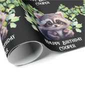 Niedliche Raccoon-Waldtiere Waldfreunde Geschenkpapier (Rolleneckpunkt)