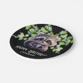 Niedliche Raccoon-Waldtiere Waldfreunde Pappteller (Schrägansicht)