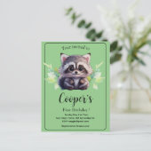Niedliche Raccoon-Waldtiere Waldfreunde Postkarte (Stehend Vorderseite)