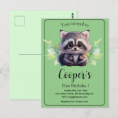 Niedliche Raccoon-Waldtiere Waldfreunde Postkarte (Vorne/Hinten)