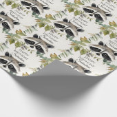 Niedliche Raccoon Woodland Animal Birthday Party Geschenkpapier (Ecke)
