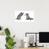 Niedliche Raccoons Blubble Gum Kinderzimmer Child Poster (Heimbüro)