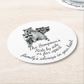 Niedliche Raccoons für Familien immer in Ihrem Her Runder Pappuntersetzer (Angewinkelt)