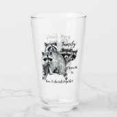 Niedliche Raccoons für Inspirationsfamilien Glas (Rückseite)