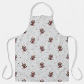 Niedliche Raccoons mit Weihnachtsmannmützen Schürze (Vorderseite)