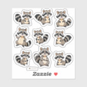 Niedliche Raccoons Scrapbook Stationery Stickers Aufkleber (Blatt)