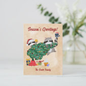 Niedliche Raccoons Weihnachten (Stehend Vorderseite)